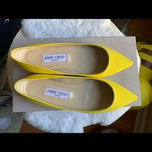 Jimmy Choo Alina Yellow Flats 37.5